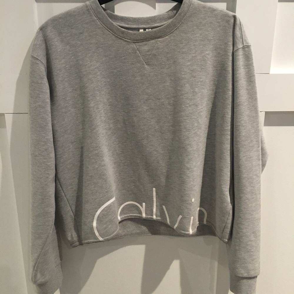 Calvin Klein Cropped Logo Terry Sweatshirt